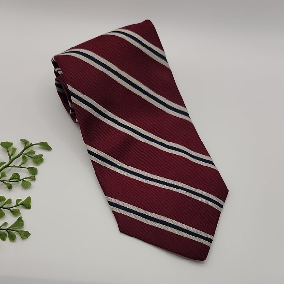 Vintage Robert Talbott Old Cholmelians Repp Striped Silk Tie